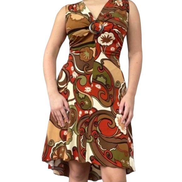 Vintage Speechless Large Flare Boho Dress Fairy core Paisley Empire waist - Picture 1 of 13